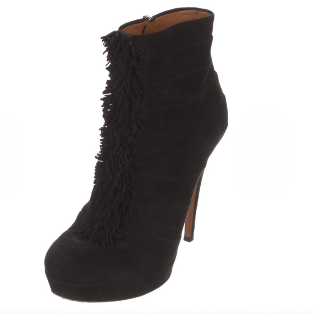 GUCCI Suede Fringe Trim Ankle Boots Size: 8 | IT 38 - Picture 4 of 8
